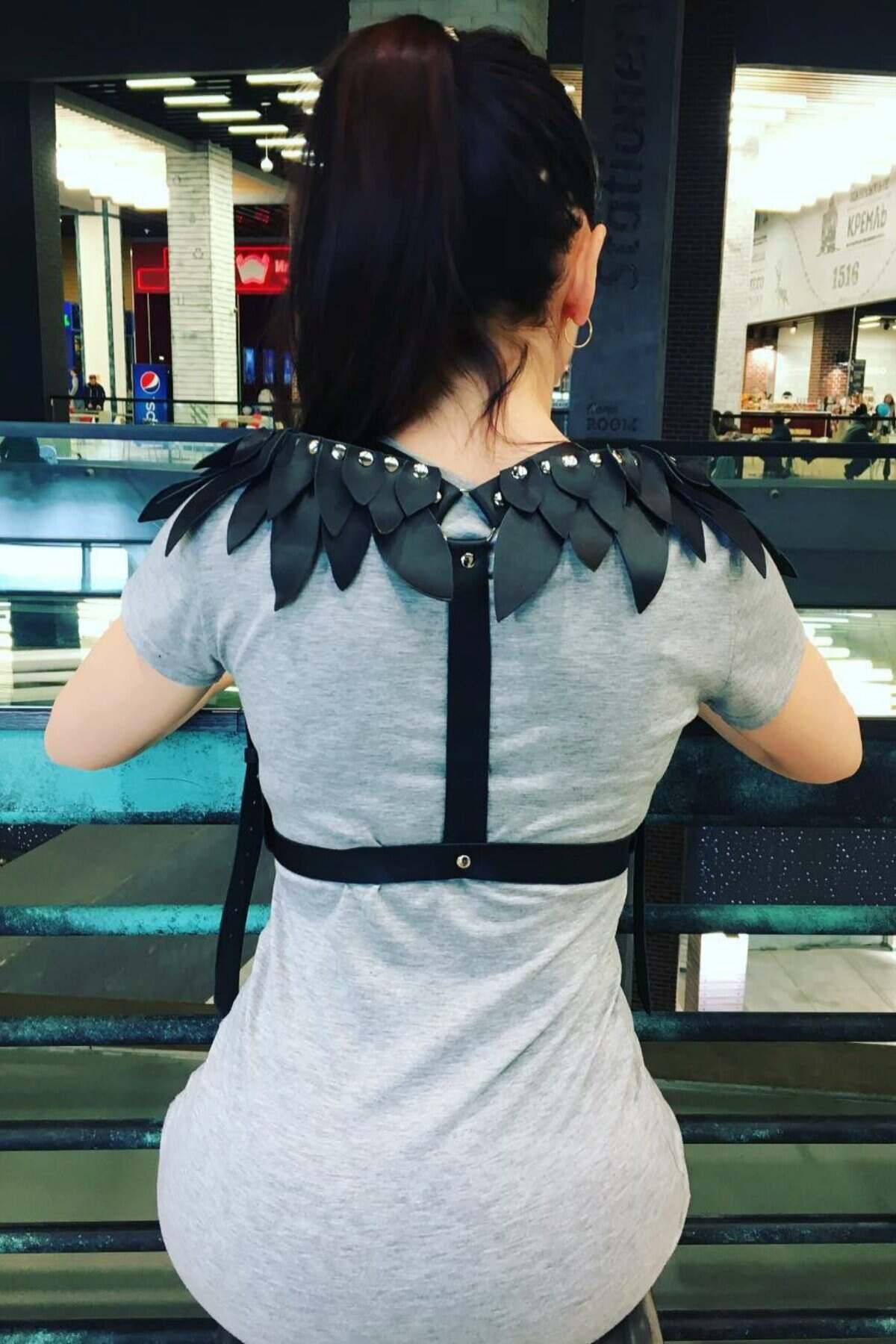 Omuz Parça Kanatlı Deri Harness - 726