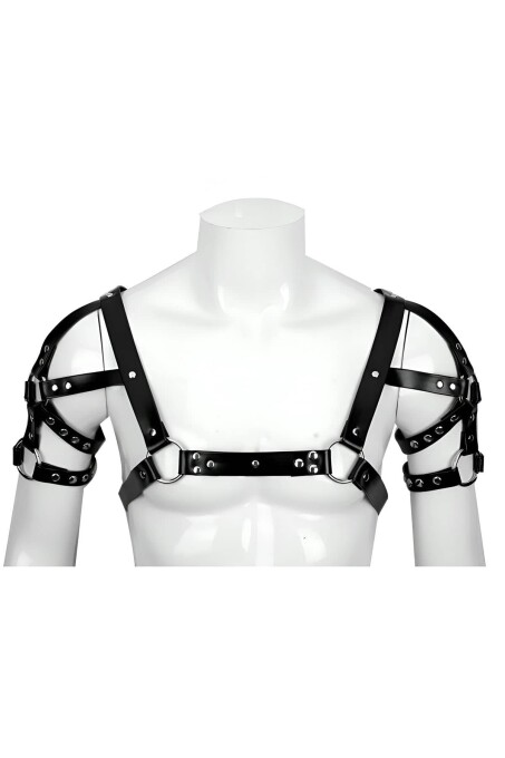 Omuz ve Kol Detaylı Şık Deri Erkek Harness, Erkek Club Giyim - APFTM164 - 1