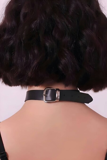 Püsküllü Deri Tasma, Deri Choker, Püskül Detaylık Şık Choker - APFT1236 - 3