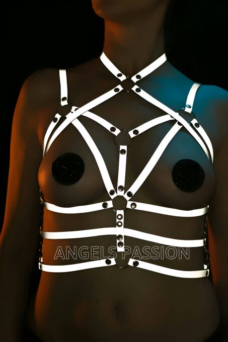 Reflektörlü Göğüs Üzeri Harness Karanlıkta Parlayan Harness - APFT430 - 4