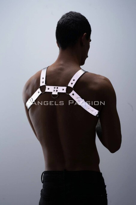 Reflektörlü (Karanlıkta Parlayan) Erkek Göğüs Harness, Reflektörlü Pantolon Askısı, Clubwear - APFTM23 - 6