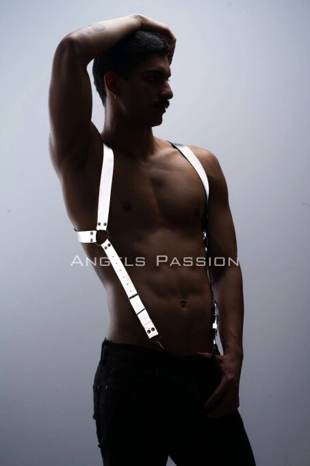 Reflektörlü (Karanlıkta Parlayan) Göğüs Harness, Erkek Pantolon Askısı, Reflektörlü Clubwear - APFTM160 - 2