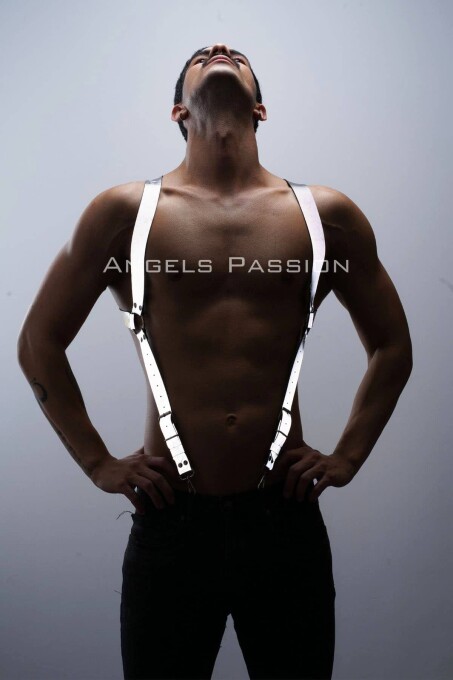 Reflektörlü (Karanlıkta Parlayan) Göğüs Harness, Erkek Pantolon Askısı, Reflektörlü Clubwear - APFTM160 - 3