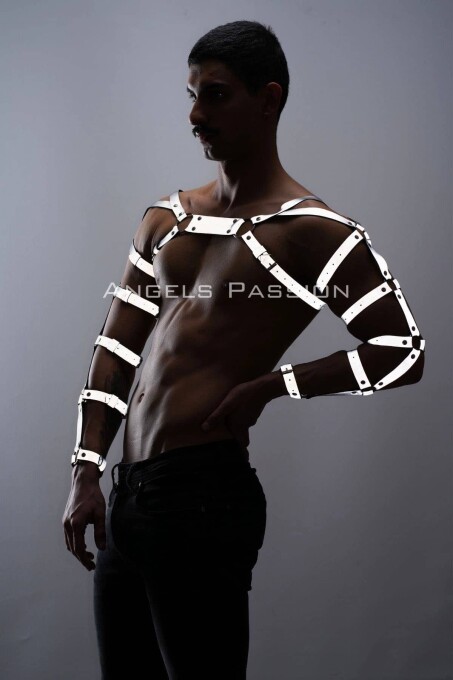 Reflektörlü (Karanlıkta Yansıyan) Erkek Bilek - Kol - Omuz Harness - APFTM5 - 1