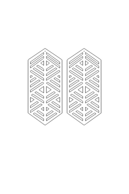 Beyaz Reflektörlü Modern Geometrik Küpe, Şık Lazer Kesim Küpe - APBJ015 - 3