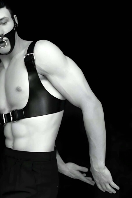 Seksi Deri Göğüs Ve Maske Harness - APFTM112 - 2