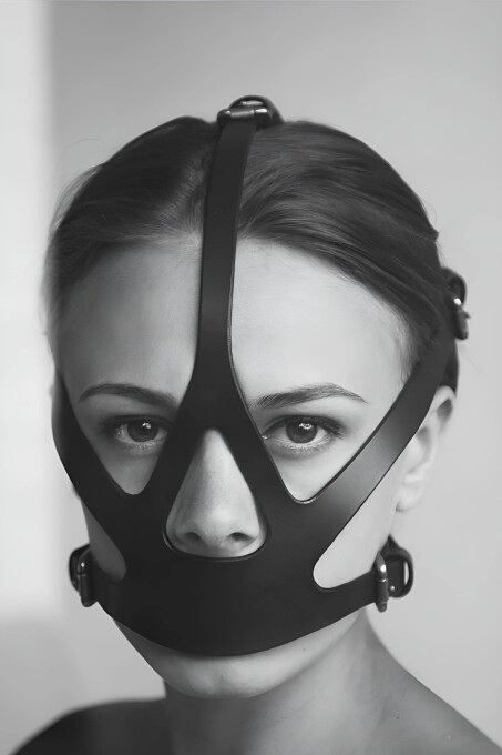 Seksi Deri Kadın Ağız Maske, Fantazi Ağzı Kapalı Yüz Maskesi - APFT1154 - 1