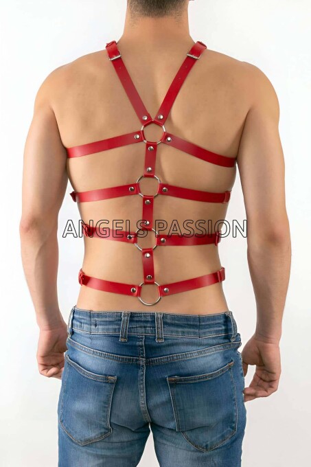 Seksi Erkek Body Harness, Deri Erkek Body Harness - APFTM54 - 2