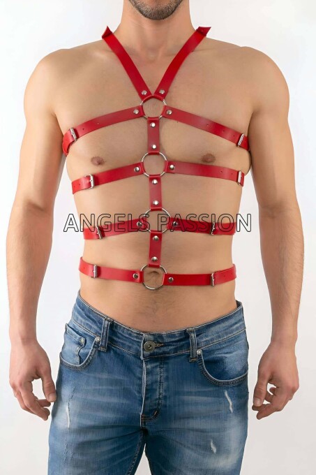 Seksi Erkek Body Harness, Deri Erkek Body Harness - APFTM54 - 1