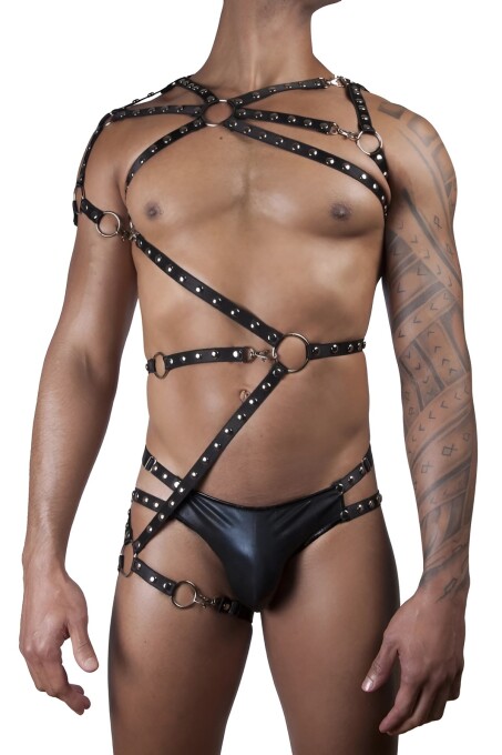 Seksi Erkek Fantazi Giyim Lastik Harness - APFTM65 - 1