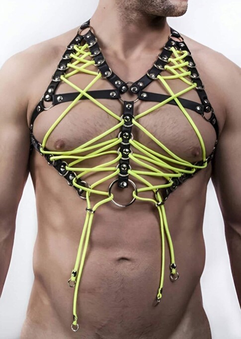 Seksi Erkek Üst Lastik Harness - APFTM59 - 1