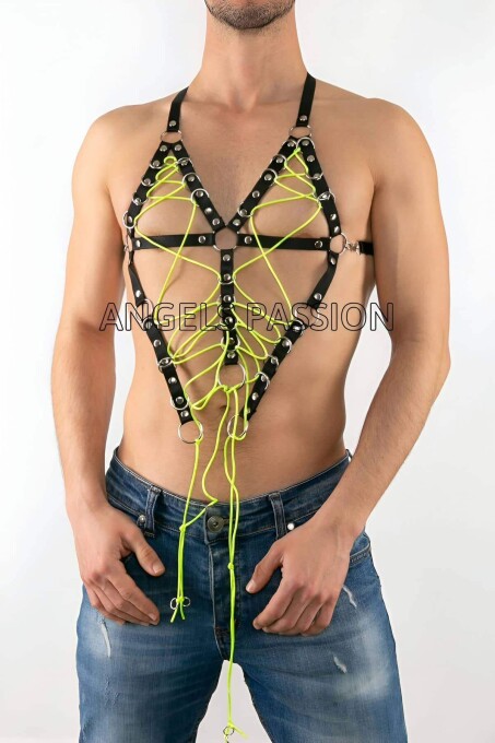 Seksi Erkek Üst Lastik Harness - APFTM59 - 2