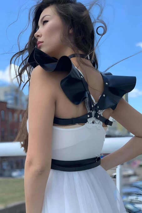 Şık Deri Seksi Göğüs Deri Harness - APFT996 - 6