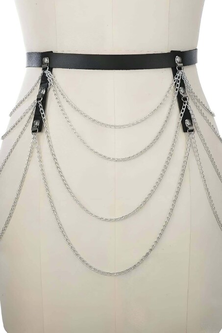 Şık Deri Zincirli Bel Kemer - APFT921 - 4