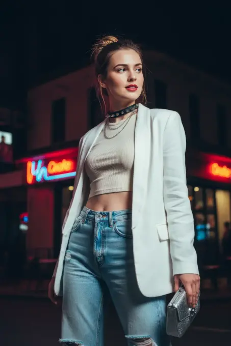 Siyah Choker Zımba Detaylı Deri Kolye - APFT975 - 3