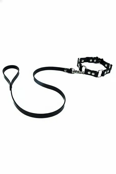 Siyah Choker Zımbalı Metal Halkalı Boyunluk - APFT309 - 1