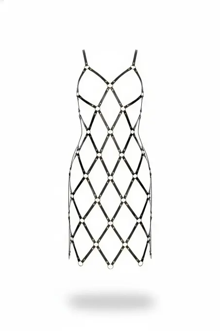 Siyah Etek Deri Ağ Yapılı Metal Halka Detaylı Etek - APFT844 - 1