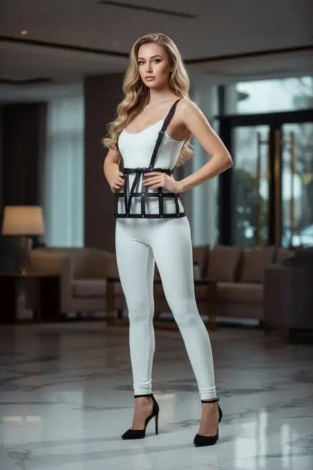 Siyah Etek Deri Bantlı Yapısal Kafes - APFT1252 - 5