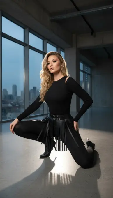 Siyah Etek Suni Deri Etek Püsküllü Mini Etek Boy - APFT1400 - 8