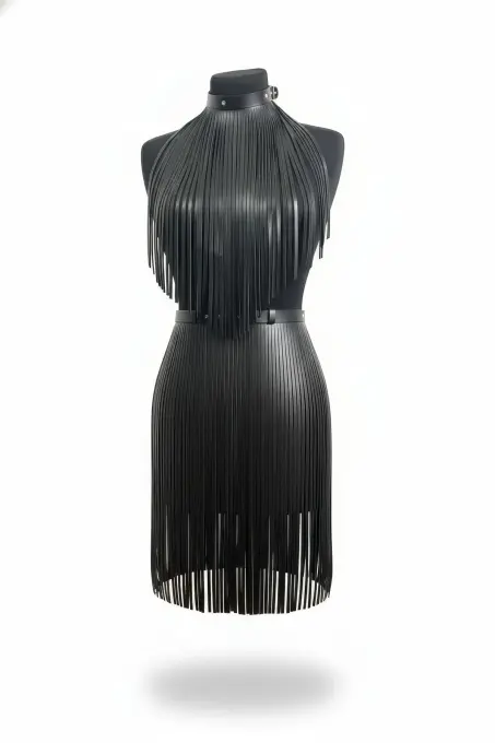 Siyah Etek Uzun Şeritli Kalem Kesim - APFT997 - 1