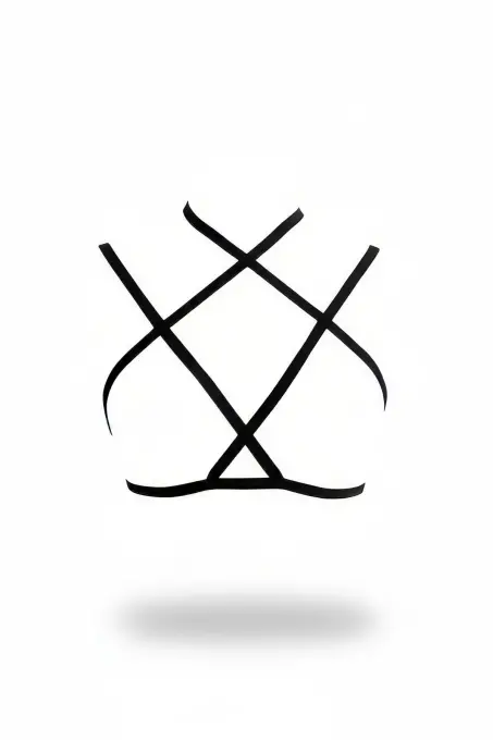 Siyah Göğüs Harness Çapraz Geometrik Vücut Aksesuarı - APFT69 - 1