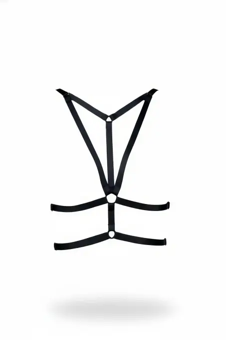 Siyah Göğüs Harness Metal Halka Detaylı Ayarlanabilir Bantlı - APFT163 - 1