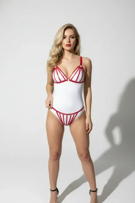 Siyah Harness Takım Bant Detaylı Vücut Çizgili - APFT555 - 4