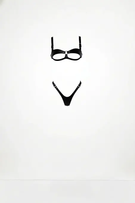 Siyah Harness Takım Deri Halka Detaylı Ayarlanabilir - APFT1382 - 1