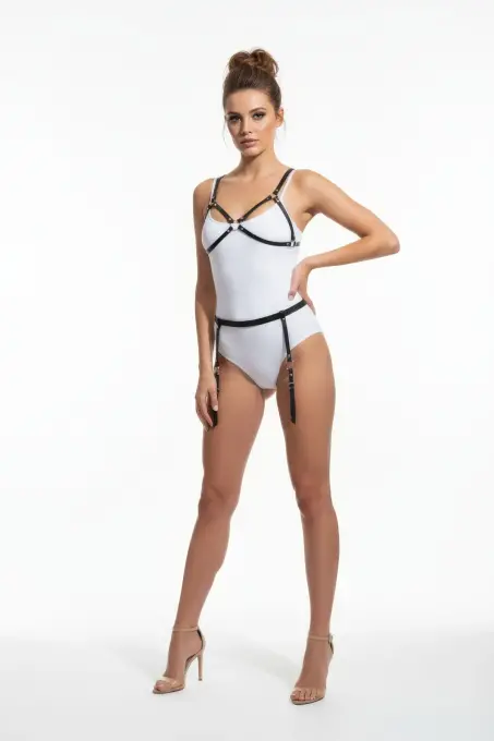 Siyah Harness Takım Metal Halkalı Bacak Bantlı - APFT228 - 1