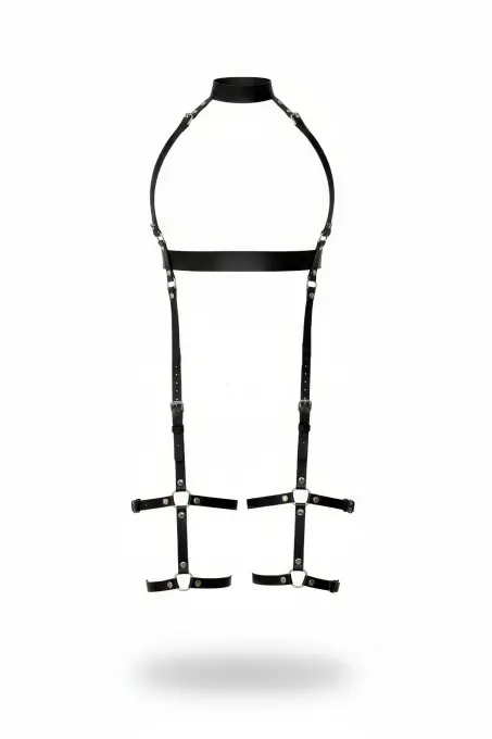 Siyah Jartiyer Harness Deri Ayarlanabilir Vücut Kemer - APFT864 - 1