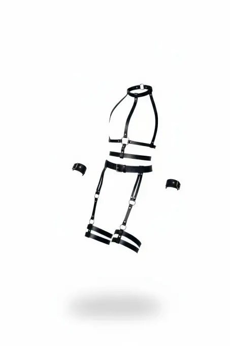 Siyah Jartiyer Harness Deri Vücut Aksesuarı - APFT697 - 1