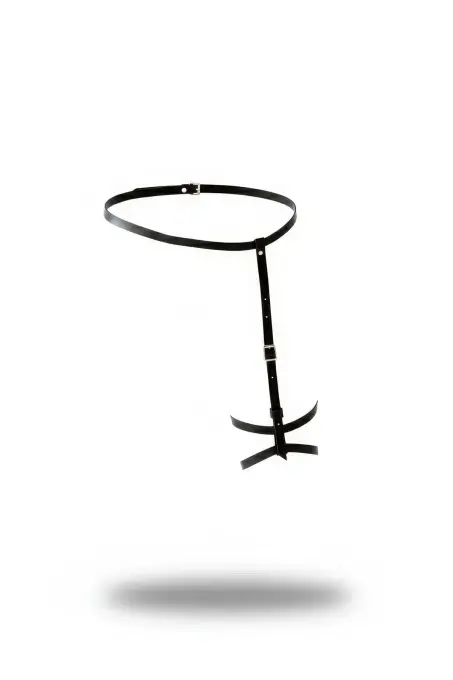 Siyah Jartiyer Harness İnce Şeritli Ayarlanabilir Tokalı - APFT769 - 1