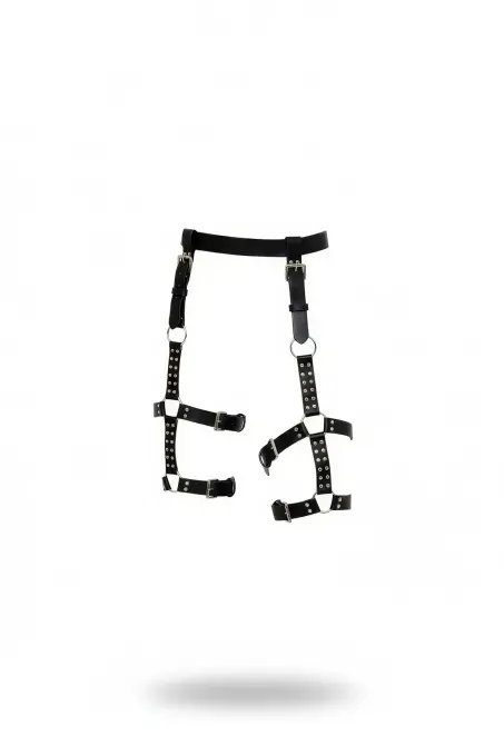 Siyah Jartiyer Harness Tokalı Metal Detaylı Bacak - APFT862 - 1