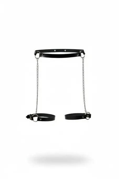 Siyah Jartiyer Harness Zincir Detaylı Bacak Aksesuarı - APFT775 - 1