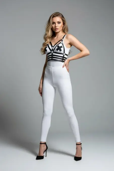 Siyah Kadın Kemer Çapraz Detaylı Çoklu Bant - APFT511 - 1