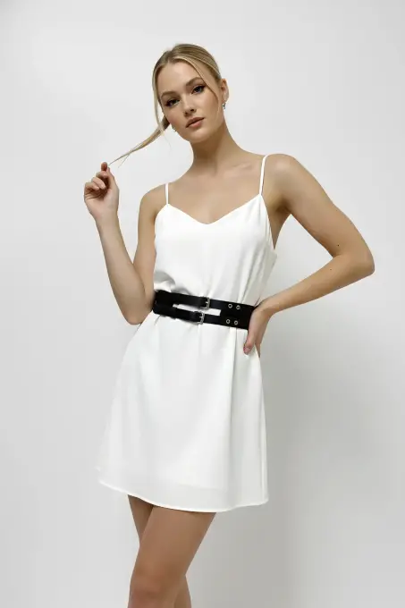 Siyah Kadın Kemer Çift Tokalı Kalın Bel Aksesuarı - APFT1203 - 6