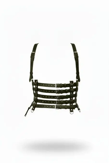 Siyah Kadın Kemer Çok Bantlı Korse Tipi Vücut Aksesuarı - APFT630 - 1