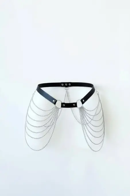 Siyah Kadın Kemer Çok Katmanlı Vücut Zinciri - APFT391 - 1