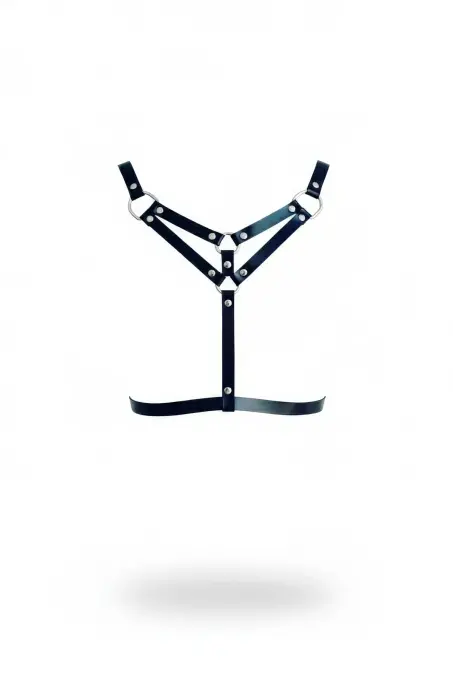 Siyah Kadın Kemer Çok Şeritli Suni Deri Vücut Aksesuarı - APFT409 - 1