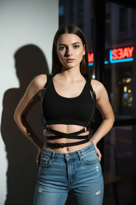 Siyah Kadın Kemer Çoklu Bant Detaylı Vücut Kemeri - APFT198 - 4