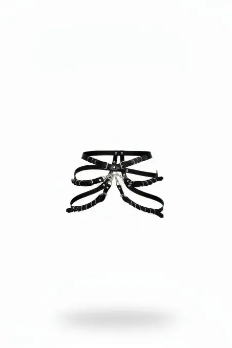 Siyah Kadın Kemer Çoklu Bantlı Suni Deri Bel Aksesuarı - APFT1037 - 1