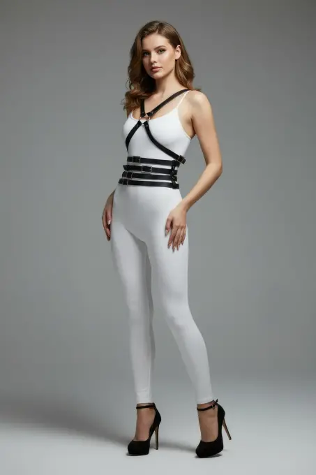 Siyah Kadın Kemer Çoklu Şeritli Bel Korsesi - APFT911 - Angels Passion (1)