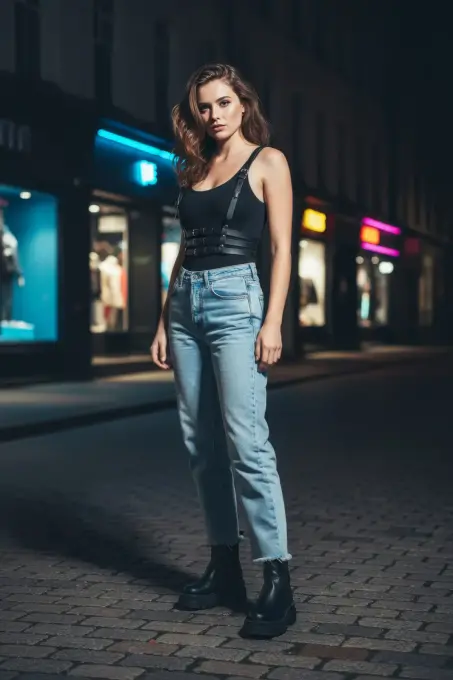 Siyah Kadın Kemer Çoklu Tokalı Vücut Aksesuarı - APFT178 - 3