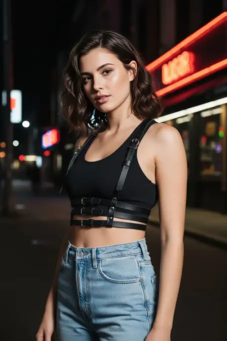 Siyah Kadın Kemer Çoklu Tokalı Vücut Aksesuarı - APFT178 - 4