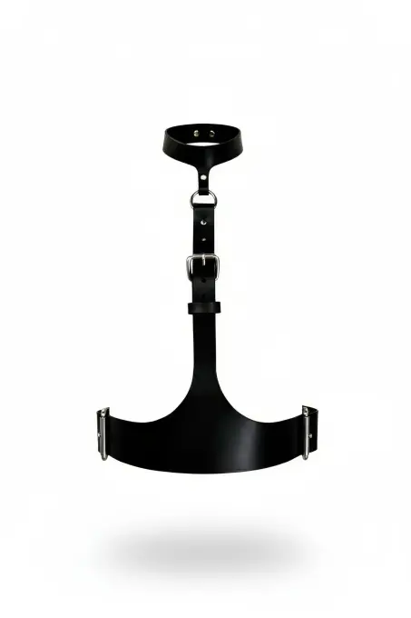 Siyah Kadın Kemer Deri Boyun Detaylı Vücut Aksesuarı - APFT1297 - 1