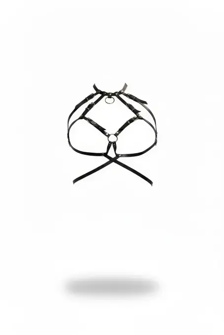 Siyah Kadın Kemer Deri Çok Bantlı Vücut Aksesuarı - APFT330 - 1