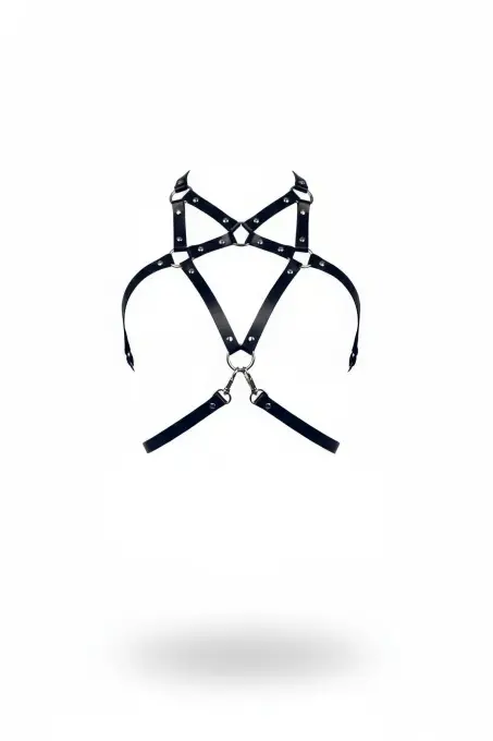 Siyah Kadın Kemer Deri Çoklu Şeritli Vücut Aksesuarı - APFT108 - 1