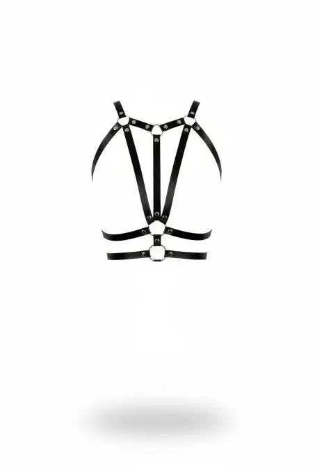 Siyah Kadın Kemer Deri Çoklu Şeritli Vücut Aksesuarı - APFT114 - 1