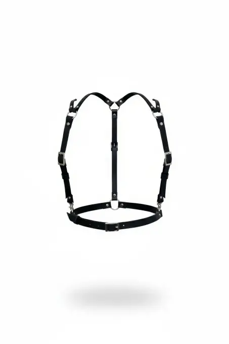 Siyah Kadın Kemer Deri Gövde Aksesuarı Ayarlanabilir Tokalı - APFT916 - 1