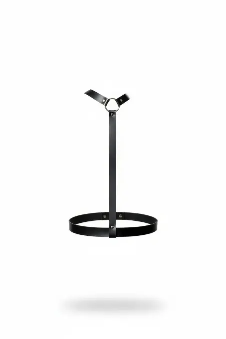 Siyah Kadın Kemer Deri Halka Detaylı Vücut Aksesuarı - APFT599 - 1